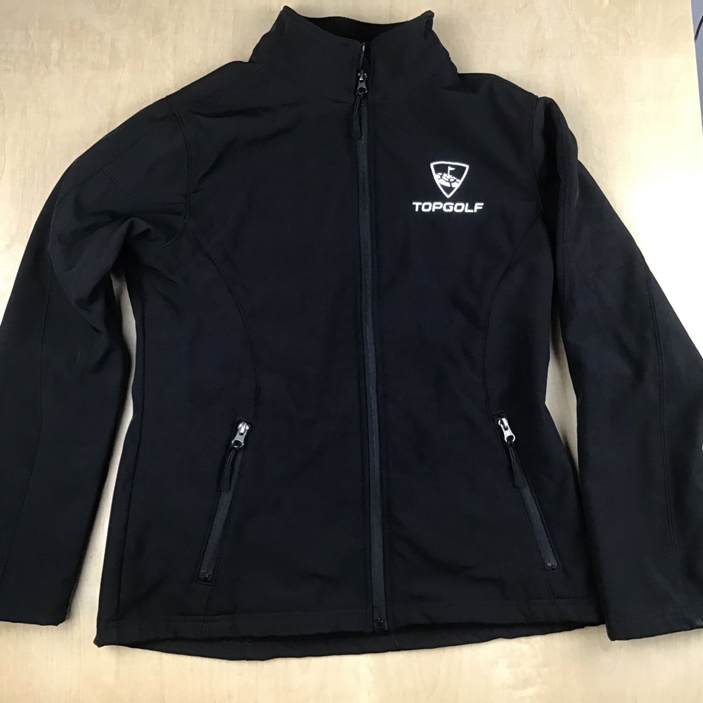 HPI Top Golf Womens Medium Zip Up Soft Shell Fleece Lined Performance Jacket